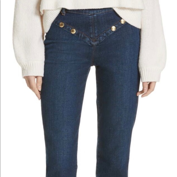 FRAME DENIM Le High Embellished Straight Jeans 23 - Picture 2 of 8